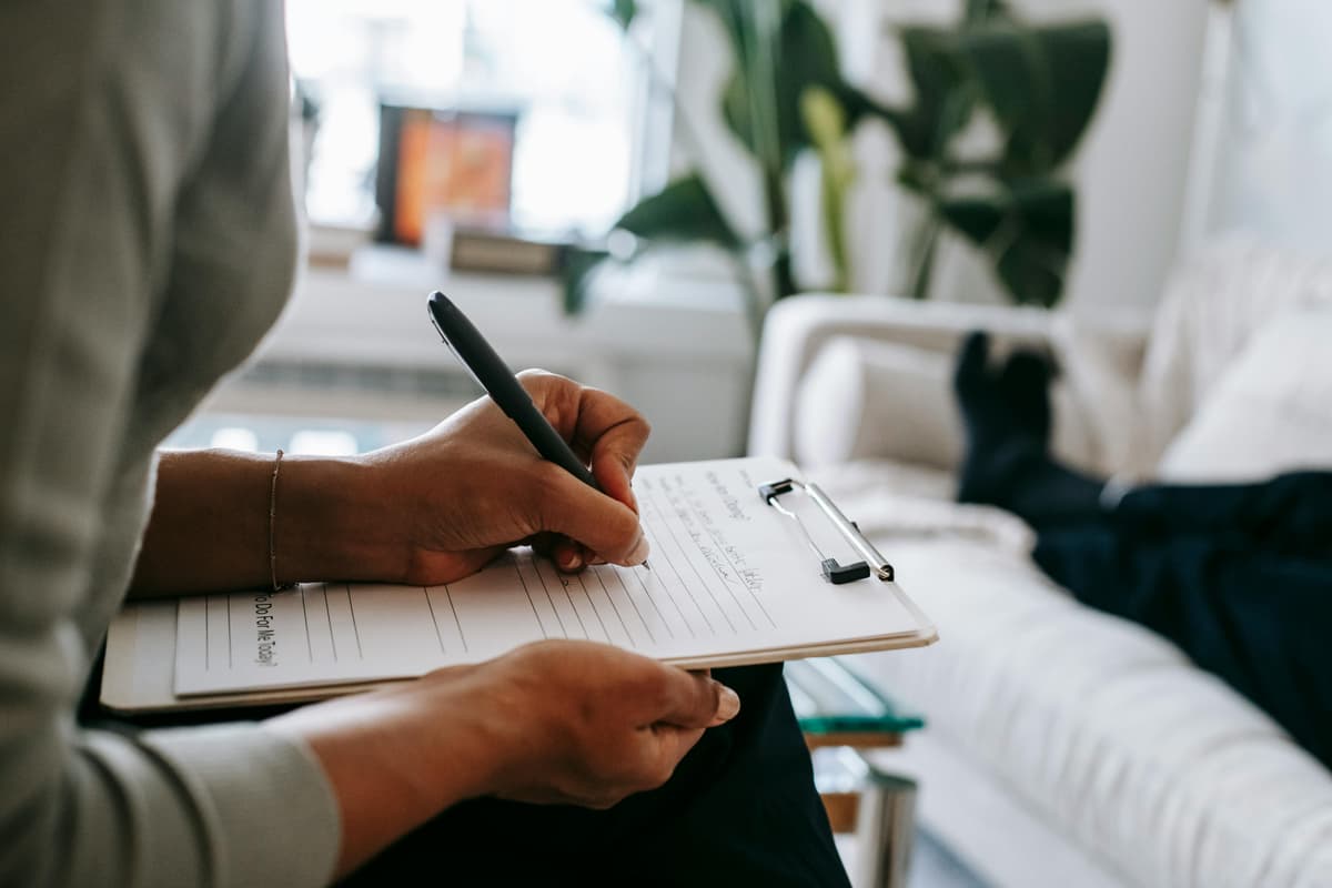 Licensed mental health therapist conducting emotional wellness session