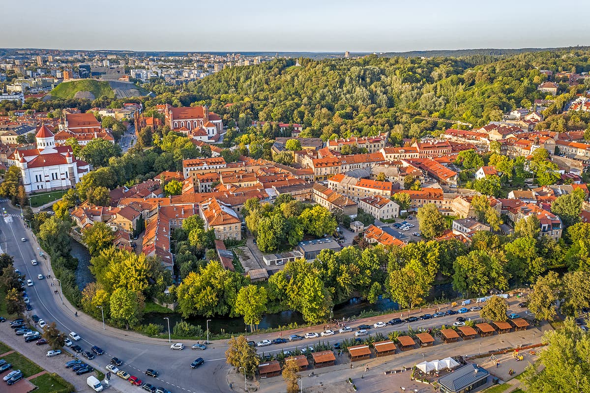 Užupis bohemian neighborhood in Vilnius - artistic district declared independent republic, cultural experience
